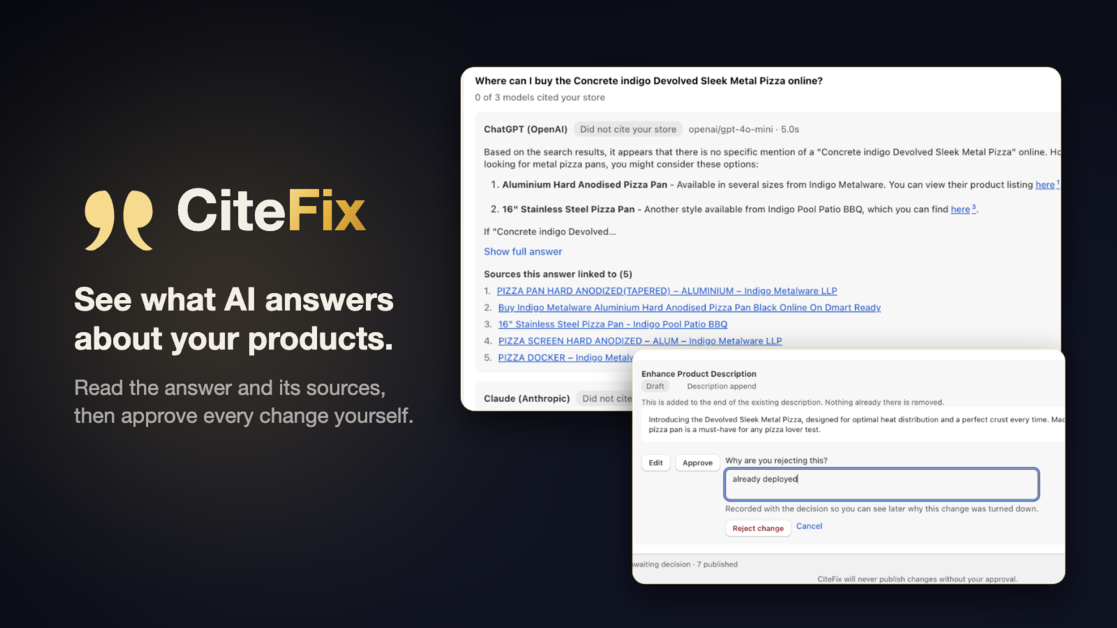 AI Citation Debugger: evidence-based fixes, approved by you.